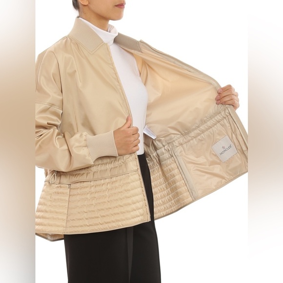 Moncler Peplum Baldah Bomber Jacket Size 5= XXL Lightweight Basic Minimalist - Picture 2 of 16